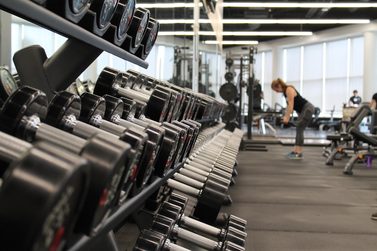 Athletes training in a modern gym